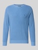 Fynch-Hatton Strickpullover aus reiner Baumwolle Hellblau