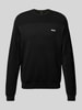 BOSS Green Gebreide pullover met labelprint, model 'Momentum' Zwart