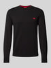 HUGO Strickpullover mit Label-Badge Modell 'San Cassius' Black