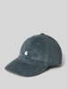 Carhartt Work In Progress Baseballpet van corduroy met labelstitching model 'Harlem' Blauw
