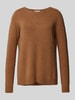 Rich & Royal Gebreide pullover met ribboorden Cognac