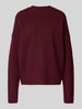 Vero Moda Relaxed Fit Pullover mit Woll-Anteil Modell 'BOOM' Dunkelrot Melange