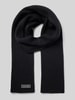 CK Calvin Klein Schal mit Kaschmir-Anteil und Label-Patch BLACK