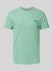 Superdry T-shirt met labelstitching Turquoise gemêleerd