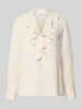 comma Regular Fit Bluse mit Volants Modell 'PROTECT' Offwhite