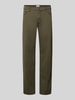 Brax Stoffen broek van mix van katoen en viscose met viscose, model 'Cadiz' Olijfgroen