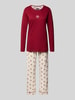 Happy Shorts Pyjama met ronde hals, model 'XMAS' Bordeaux