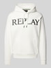 Replay Sweatshirt mit gerippten Abschlüssen Offwhite