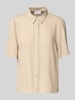 Vila Regular Fit Hemdbluse aus Viskose-Leinen-Mix Modell 'PRICIL' Beige