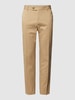 Carl Gross Slim fit pantalon met persplooien, model 'Tomte' Beige