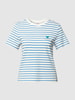 s.Oliver RED LABEL T-shirt met motiefstitching, model 'Heart' Koningsblauw