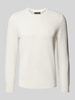 Marc O'Polo Strickpullover mit Label-Stitching Weiss