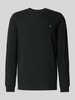 Christian Berg Men Pullover met labelpatch Zwart