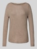 Christian Berg Woman Selection Wollpullover mit U-Boot-Ausschnitt Taupe