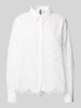 Pieces Regular fit blouse met lange mouwen van puur katoen, model 'VILDE' Wit