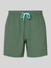 MCNEAL Relaxed Fit Badeshorts mit Logo-Stitching Dunkelgruen