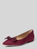 Lauren Ralph Lauren Ballerinas aus Leder mit Schleifen-Applikation Modell 'LONDYN' Dunkelrot