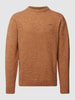 La Martina Strickpullover mit gerippten Abschlüssen Haselnuss Braun