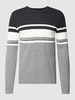 Only & Sons Strickpullover mit Streifenmuster Modell 'NIGUEL' Dunkelblau