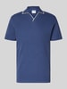SELECTED HOMME Slim fit poloshirt met V-hals, model 'SANGEV' Blauw
