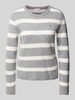 Tommy Hilfiger Gebreide pullover met logostitching Lichtgrijs