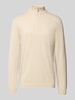 Only & Sons Regular Fit Troyer aus Baumwoll-Viskose-Mix Modell 'LOUI' Offwhite Melange