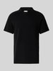 Jack & Jones Slim Fit Poloshirt mit Strukturmuster Modell 'HILL KNIT' Black