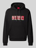 HUGO Hoodie met labelprint, model 'Diqerio' Zwart