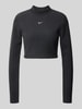 Nike Cropped Longsleeve mit Logo-Stitching Black