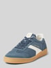 Marc O'Polo Low Top Sneaker aus edlem Velours-Rindsleder mit Glattleder-Details Hellblau