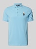 Karl Lagerfeld Slim fit poloshirt met labelpatch Lichtblauw