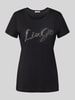 Liu Jo White T-shirt met labelprint Zwart
