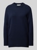 Gant Gebreide pullover met ronde hals, model 'HERRINGBONE' Donkerblauw