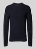 Matinique Gebreide pullover met ronde hals, model 'lagoon' Donkerblauw