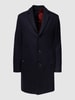 Tommy Hilfiger Lange jas met logodetail, model 'DRESSED CASUAL WOOL MIX' Marineblauw