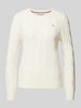 Tommy Hilfiger Gebreide pullover met ribboorden Offwhite