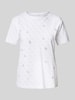 Guess Activewear T-shirt met geribde ronde hals, model 'CHRYSANTA' Wit