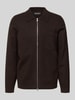 Marc O'Polo Regular Fit Strickjacke aus Schurwoll-Mix Dunkelbraun