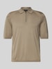 Emporio Armani Slim Fit Poloshirt mit Reißverschluss und Seiden-Anteil Taupe