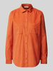 Christian Berg Woman Regular fit corduroy blouse met borstzakken Terracotta