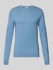 Casual Friday Regular Fit Strickpullover aus Baumwoll-Mix mit Kaschmir-Anteil Bleu
