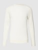 Tommy Hilfiger Wollpullover mit Label-Stitching und Seide-Anteil Offwhite