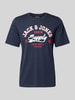 Jack & Jones T-shirt z nadrukiem z logo Ciemnoniebieski