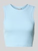 Only Slim Fit Crop Tops aus Baumwoll-Mix Modell 'VILMA' Hellblau