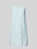 Pieces Mini-jurk in kreuklook, model 'MAYA' Lichtblauw