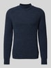 BOSS Orange Gebreide pullover met opstaande kraag, model 'Kearth' Donkerblauw