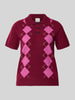ICHI Slim Fit Poloshirt mit Woll-Anteil Modell 'Dasila' Bordeaux
