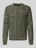 Lerros Gebreide pullover met ribboorden Groen