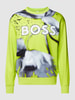 BOSS Green Sweatshirt mit Rundhalsausschnitt Modell 'Salbo Lotus' Neon Grün