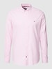 Tommy Hilfiger Business-Hemd mit feinem Allover-Muster Modell 'GEO' Rosa